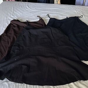 Bundle of 3 Vintage Chaps Black, Brown and Navy A-Line Skirt Set SZ: 4 & 6